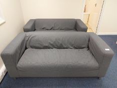 (2) Two seat upholstered sofa