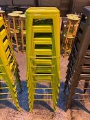 (6) Lime Green Steel Stools