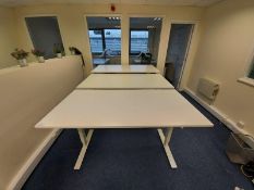 (3) Rectangular laminated / steel base office desks