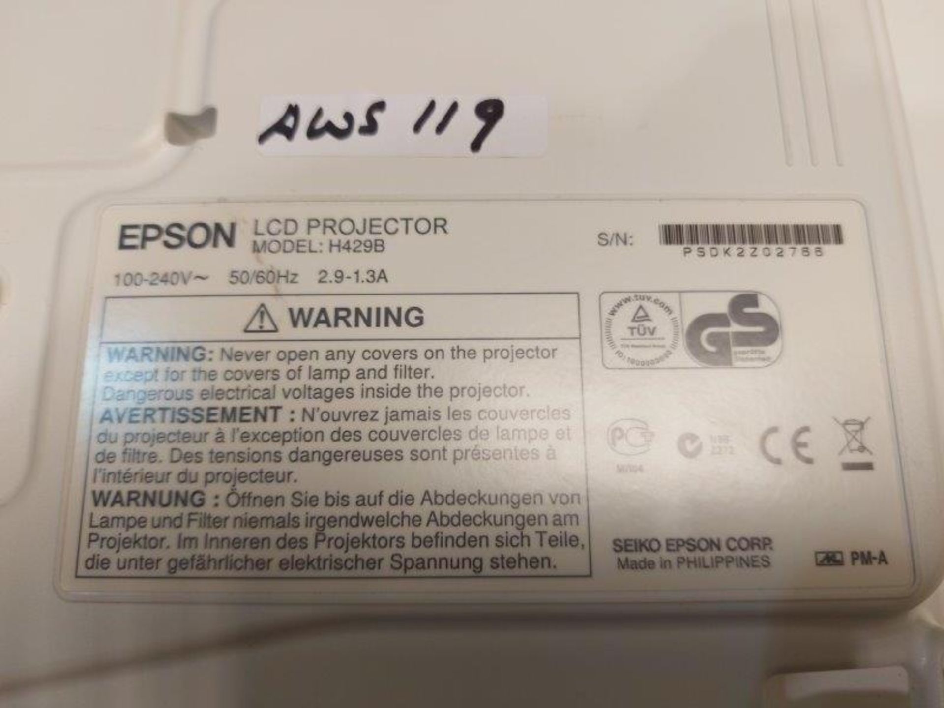 Epson EB-X12 H429B LCD HDMI projector - Image 3 of 4