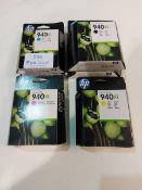 (8) HP Officejet 940XL ink cartridges