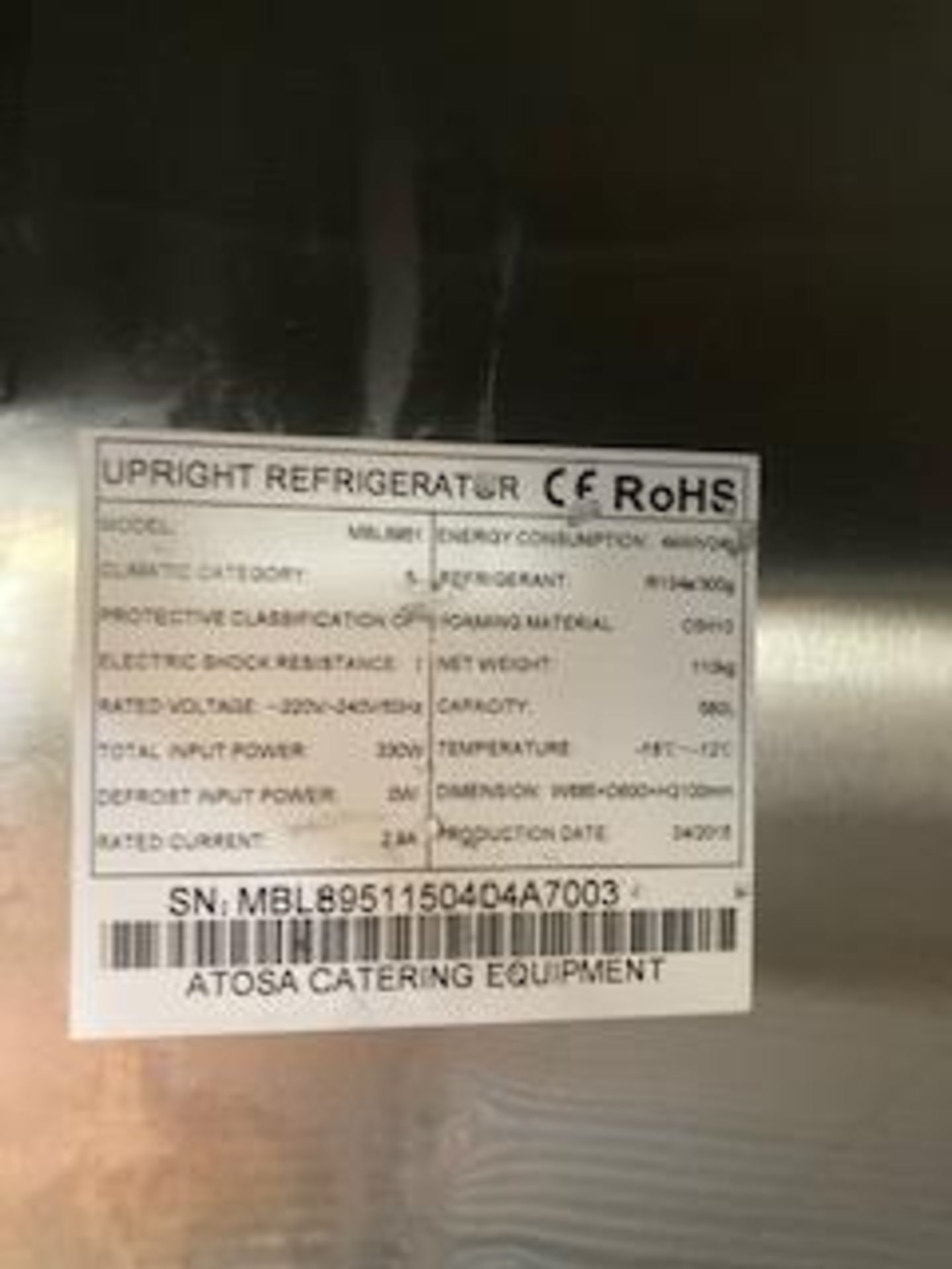 Atosa MBL8951 Single Door Upright Stainless Steel 610 Ltr Freezer - Image 6 of 6