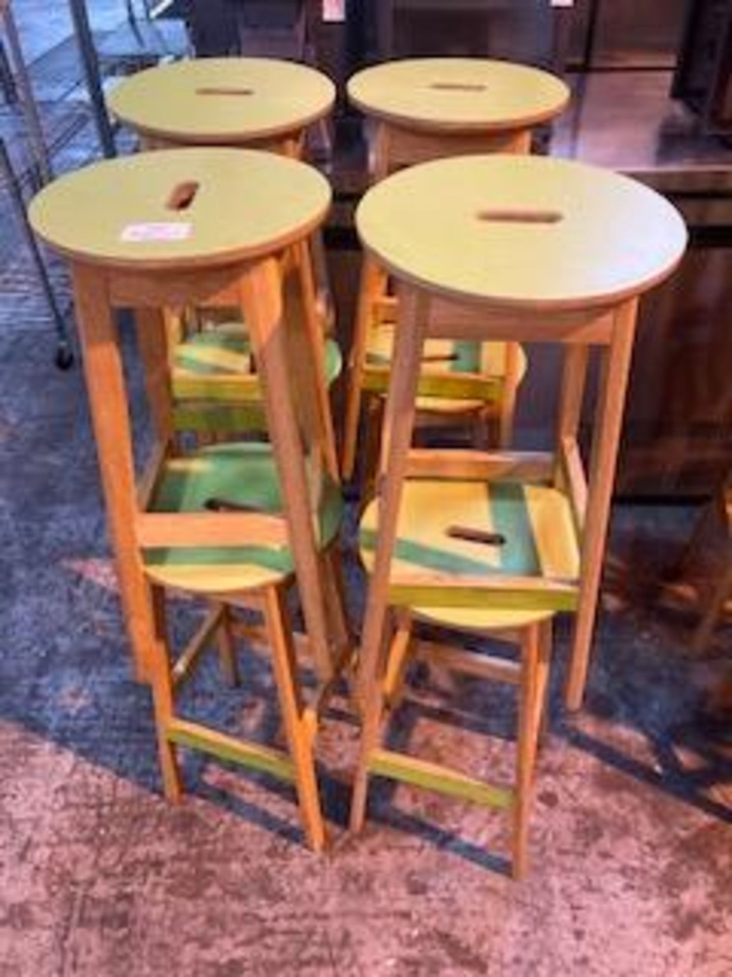 (6) Grey Steel Stools