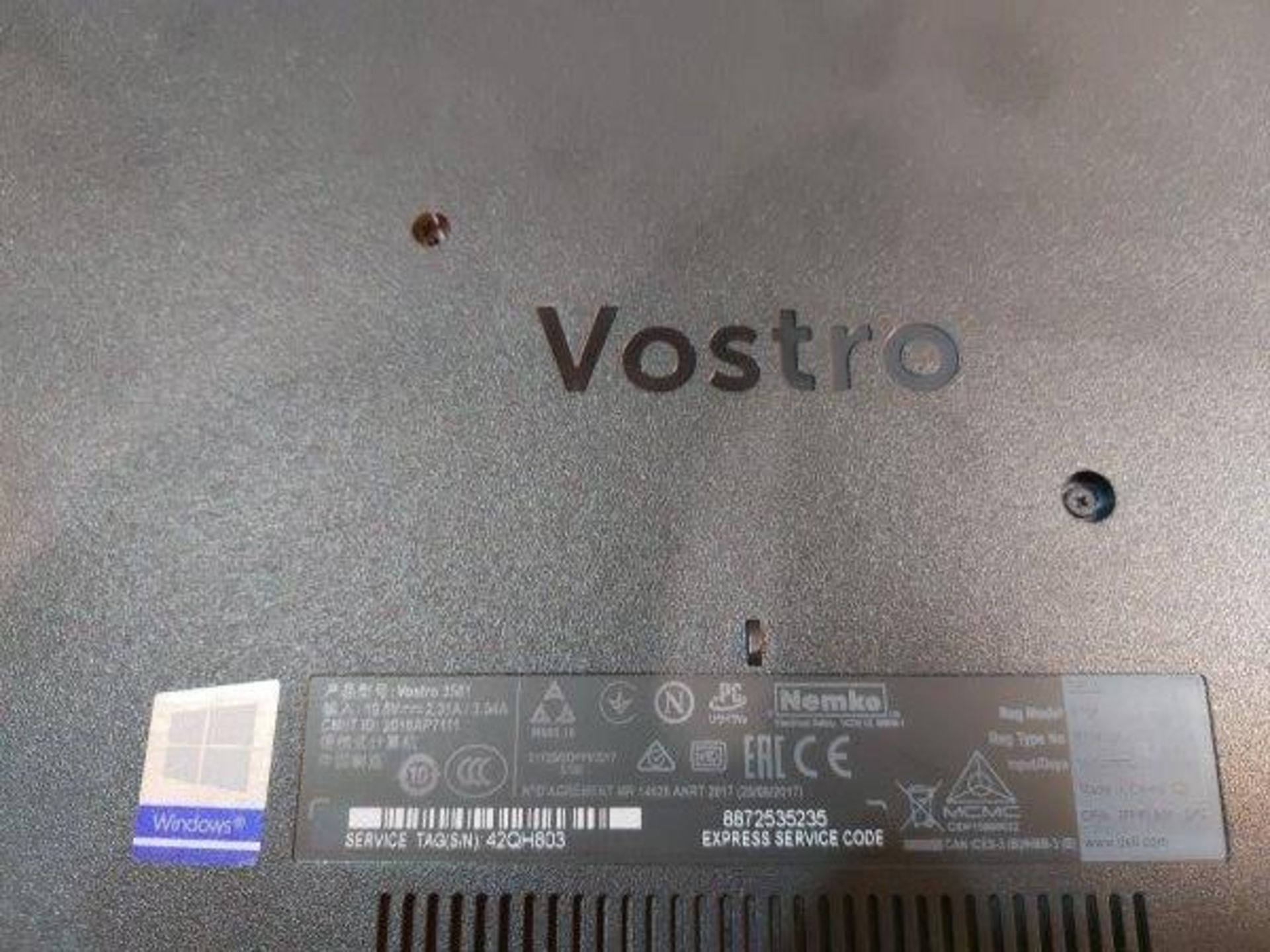 Dell Vostro 3581 core i3 7th Gen laptop - Image 4 of 4