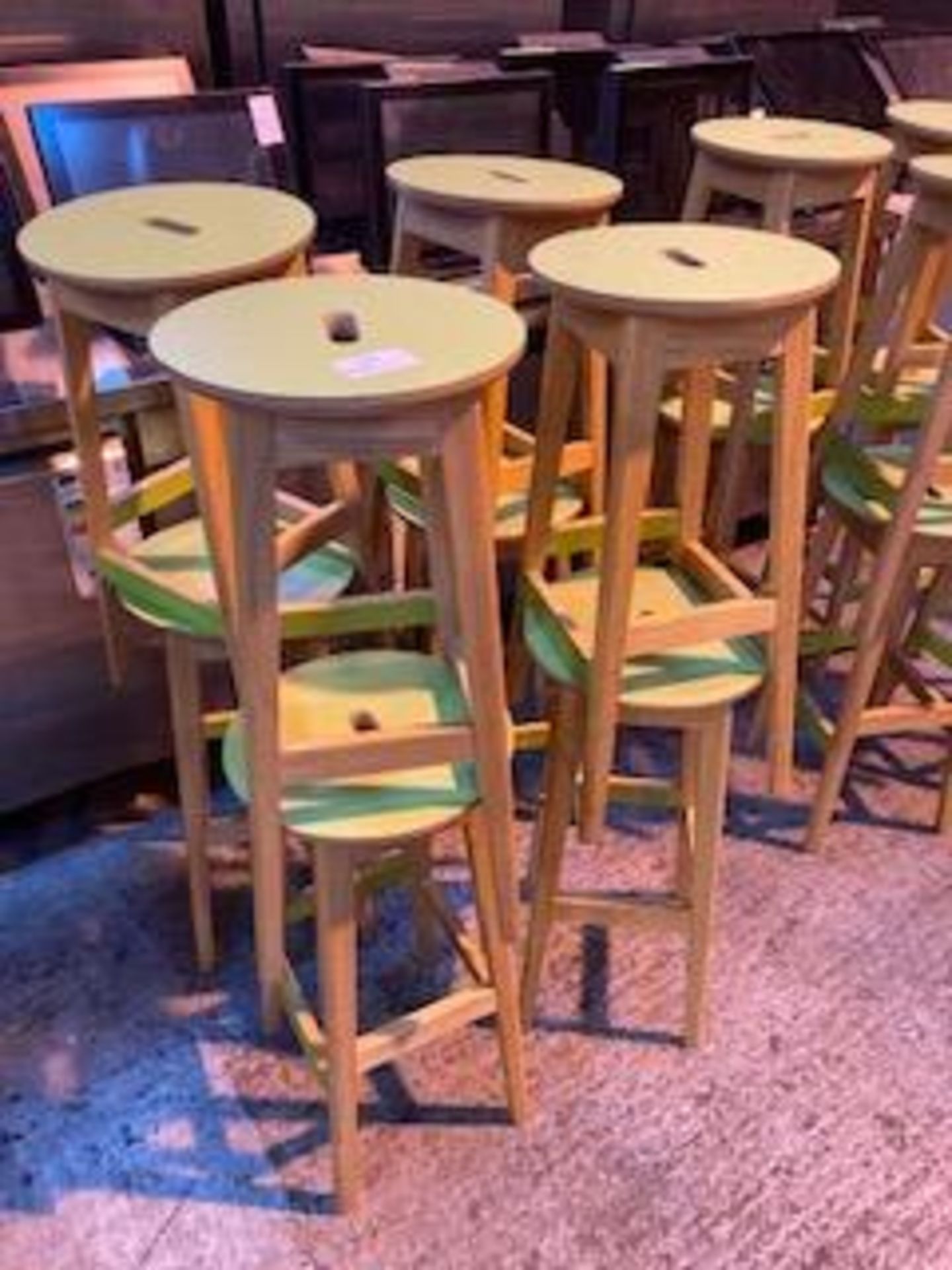 (8) Lime Green / Maple Stools