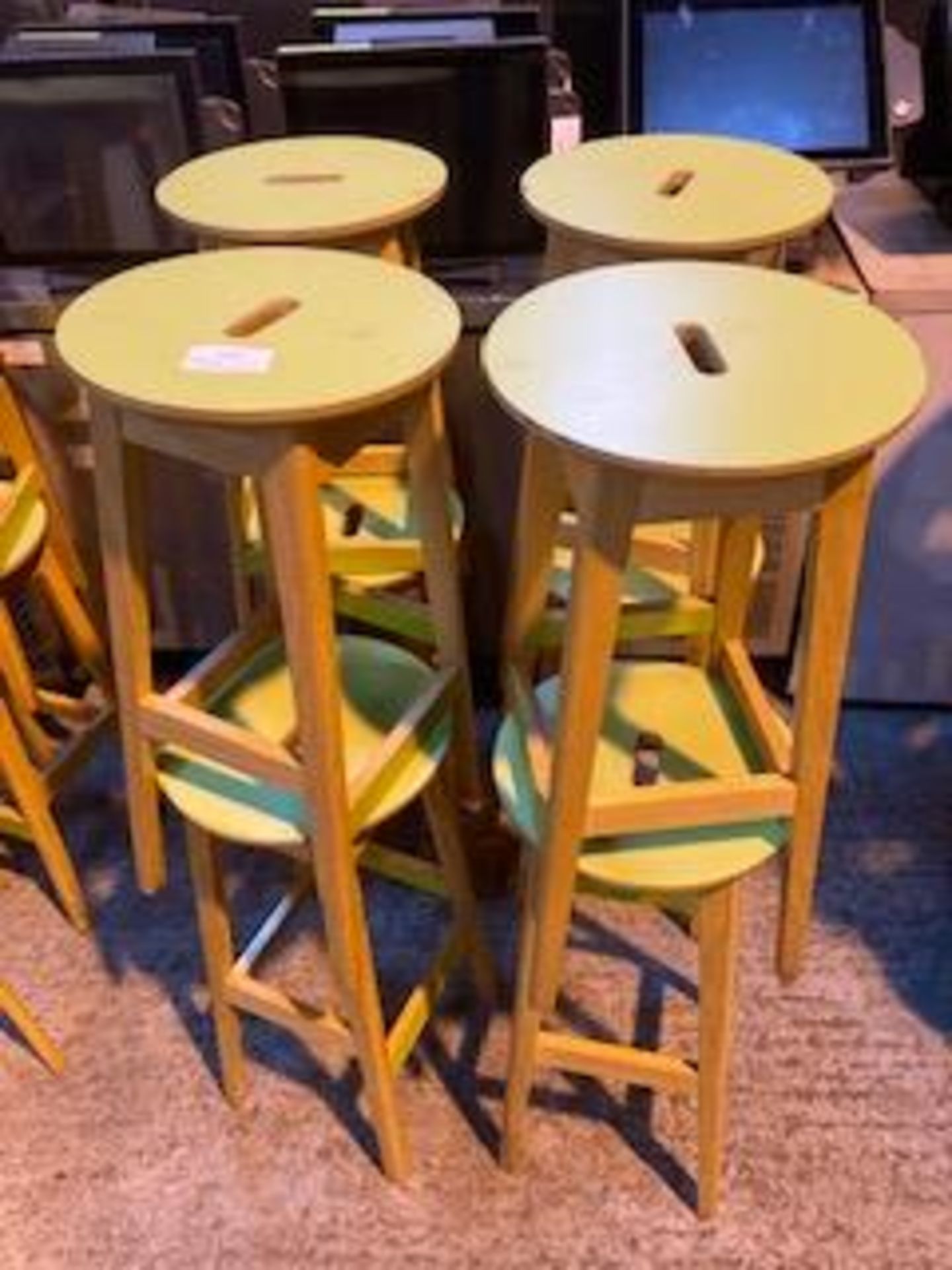 (8) Lime Green / Maple Stools