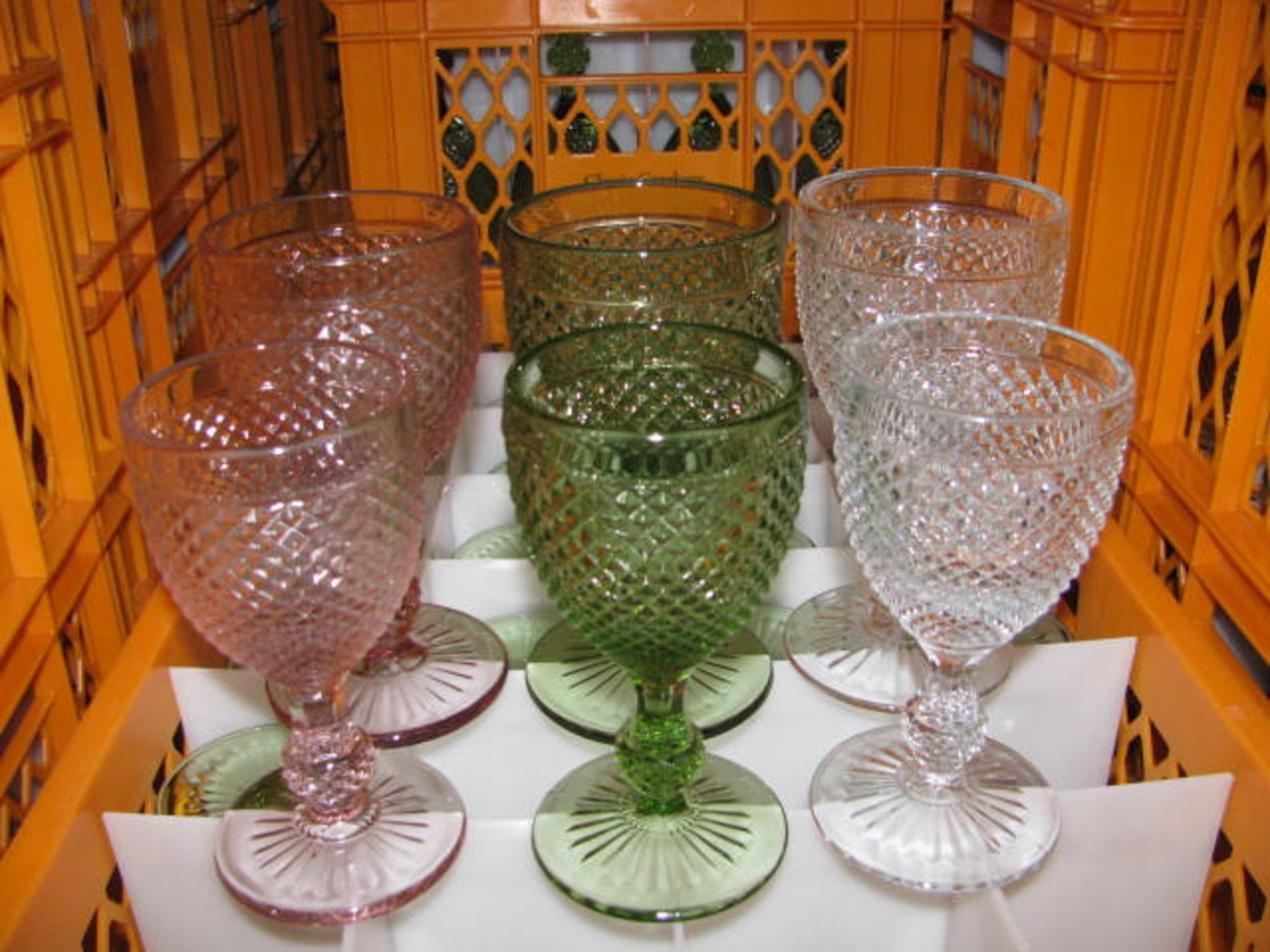 Quantity of various style glass goblets