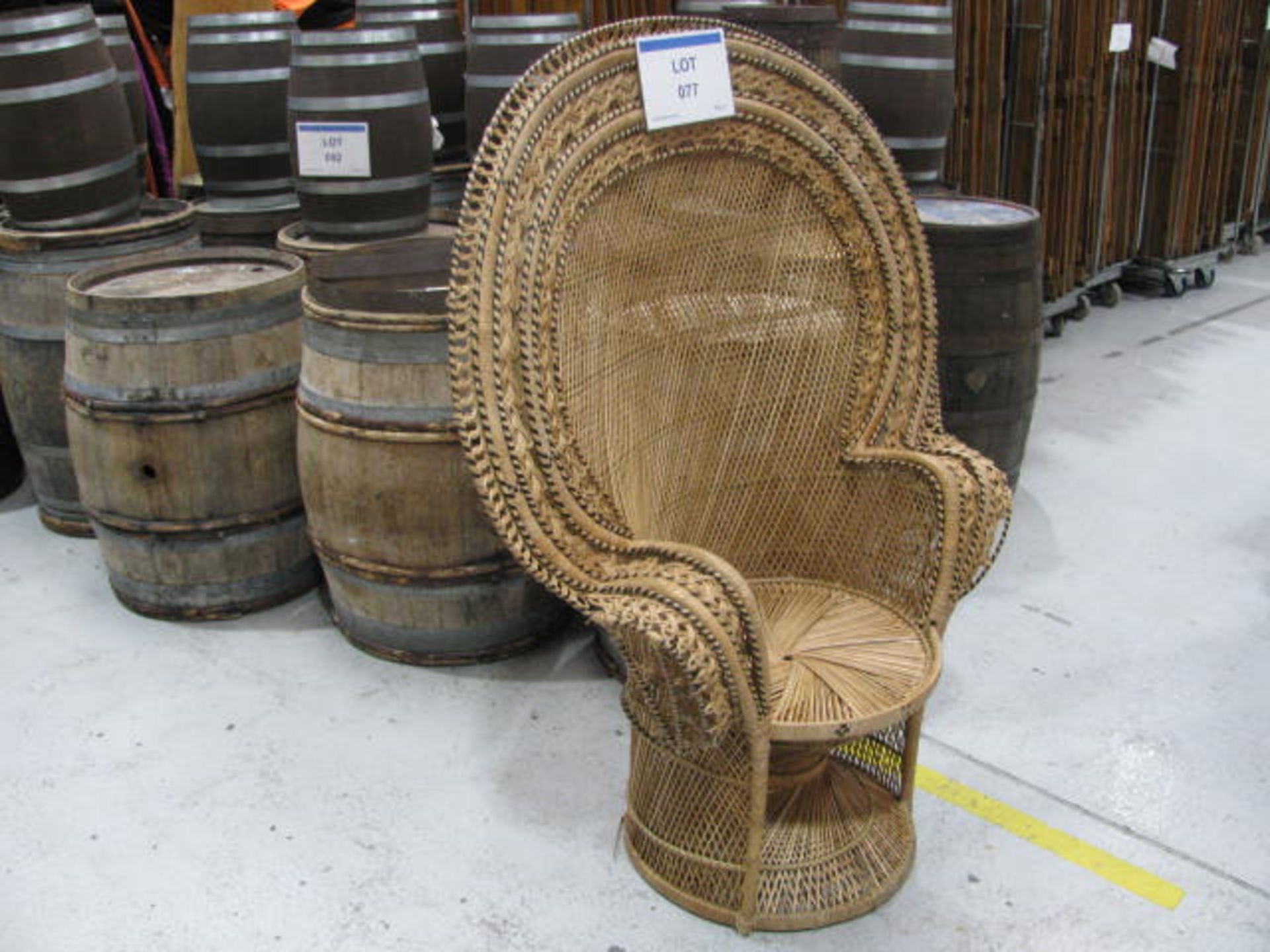 Peacock style wicker chairs - Image 2 of 2