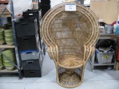 Peacock style wicker chair