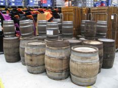Quantity of wooden barrels in various styles