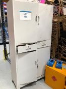 Steel 4 door tool cabinet with contents of hand tools with steel flammable liquids cupboard