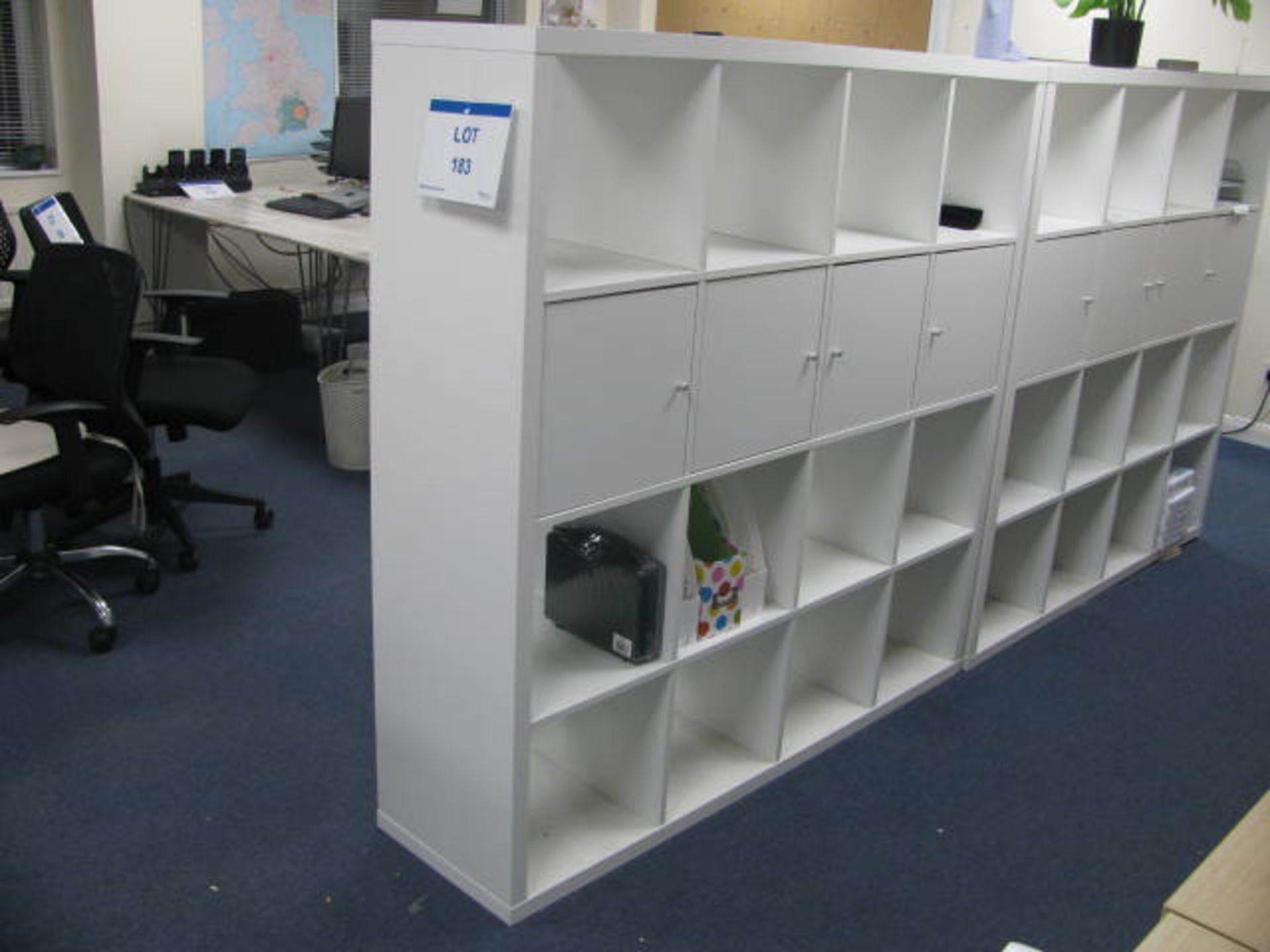 White laminate 16 section storage unit - Image 2 of 2