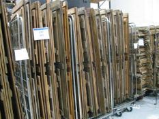 (5) Cages of wooden folding trestle tables