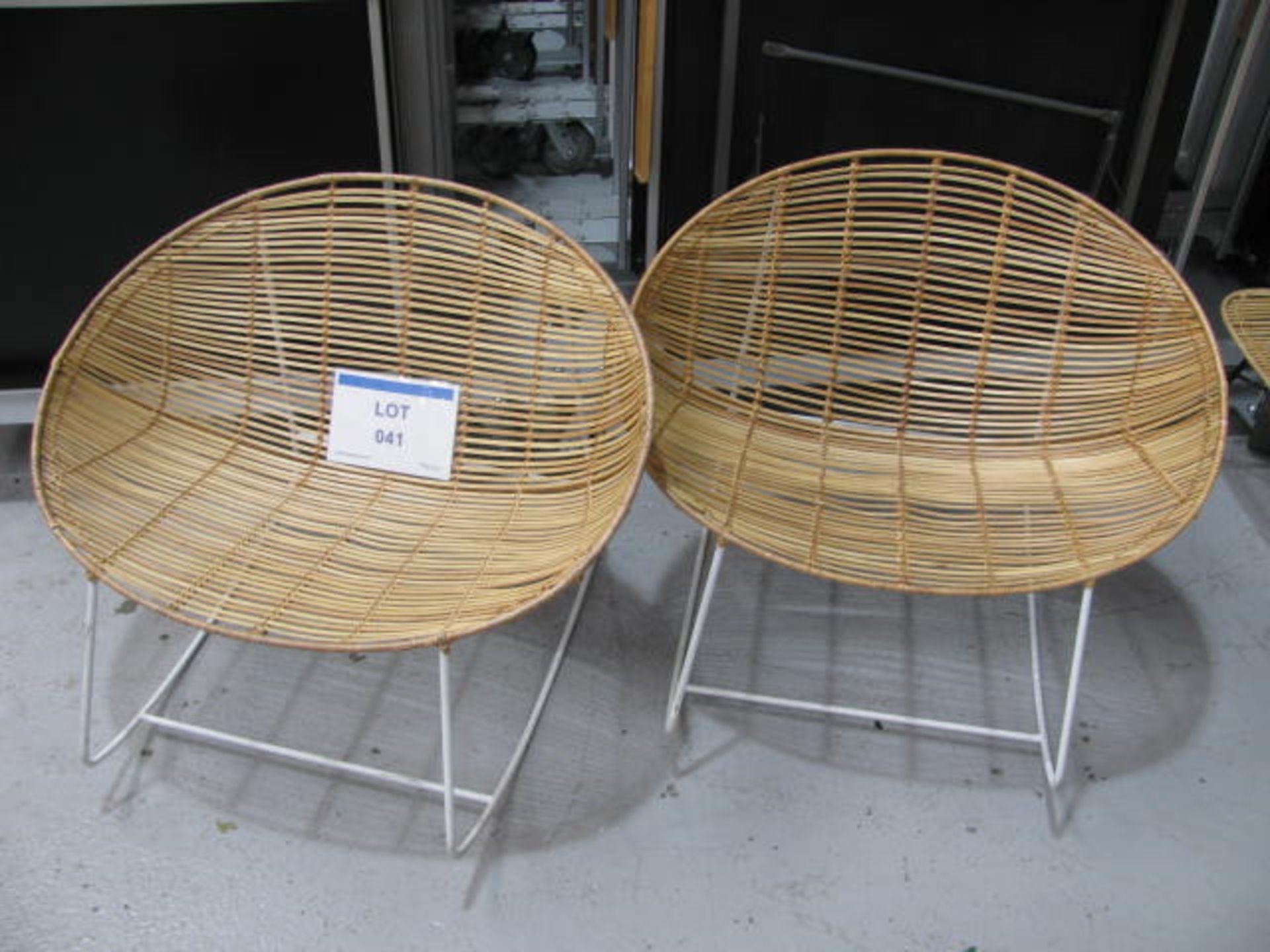 (2) Steel bamboo garden rocking chairs - Image 2 of 2