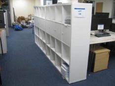 White laminate 16 section storage unit