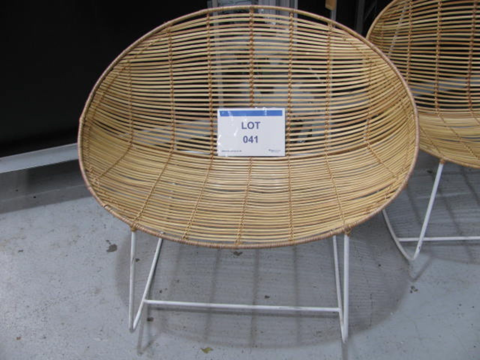 (2) Steel bamboo garden rocking chairs