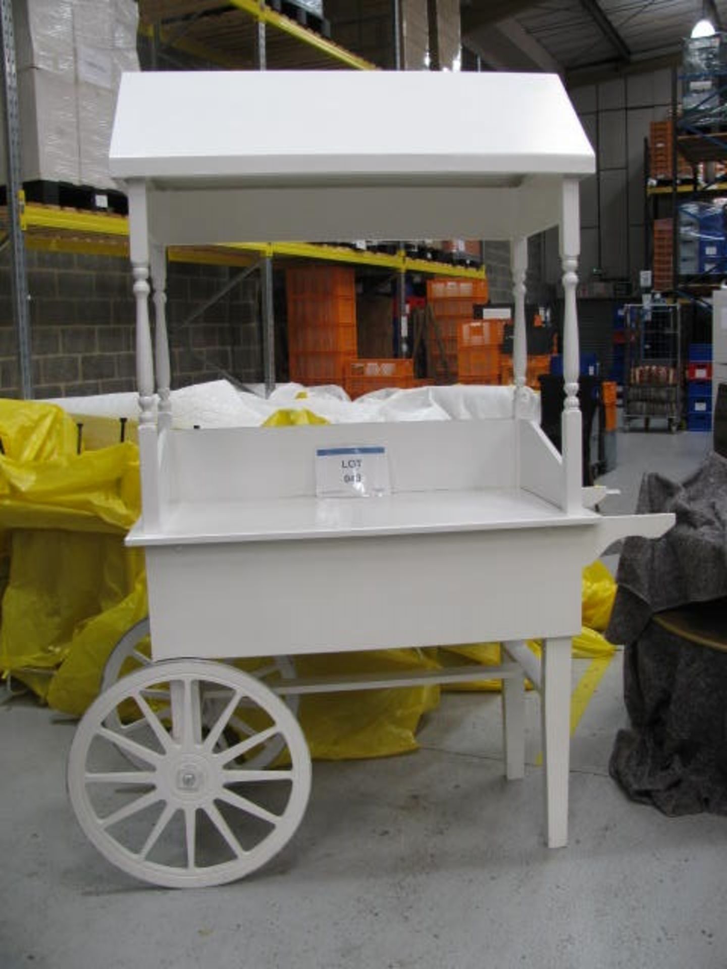 Painted timber sweet trolley cart