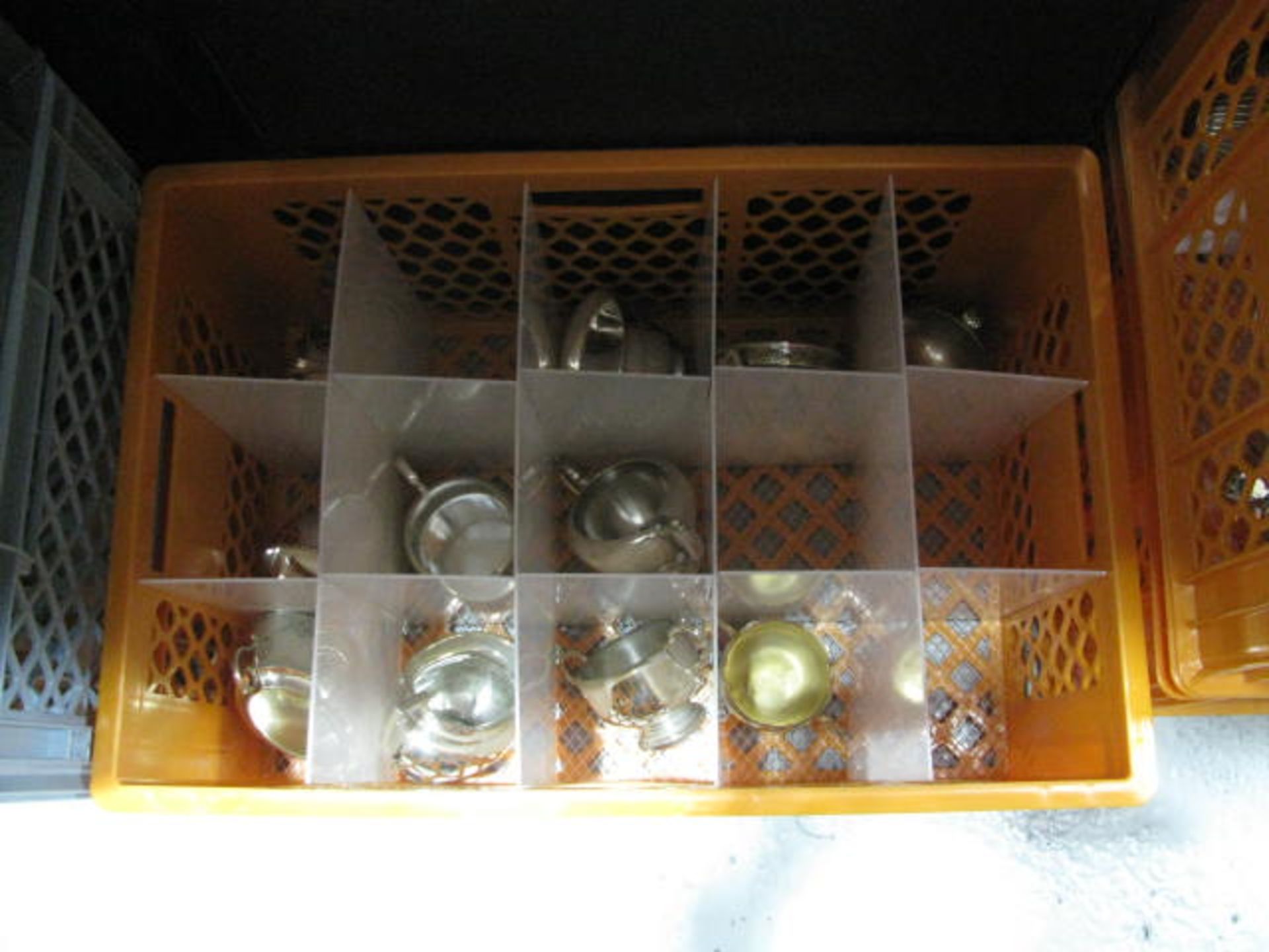 Quantity of candle holders, sugar bowls, enamel jugs