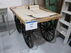 Wooden drinks cart and (2) Trolleys