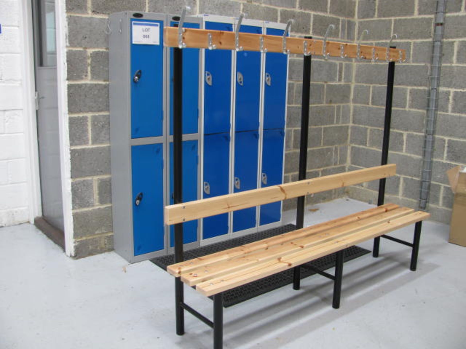 Personnel lockers and a coat hook timber bench