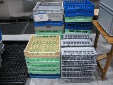 Quantity of plastic ware washing crates