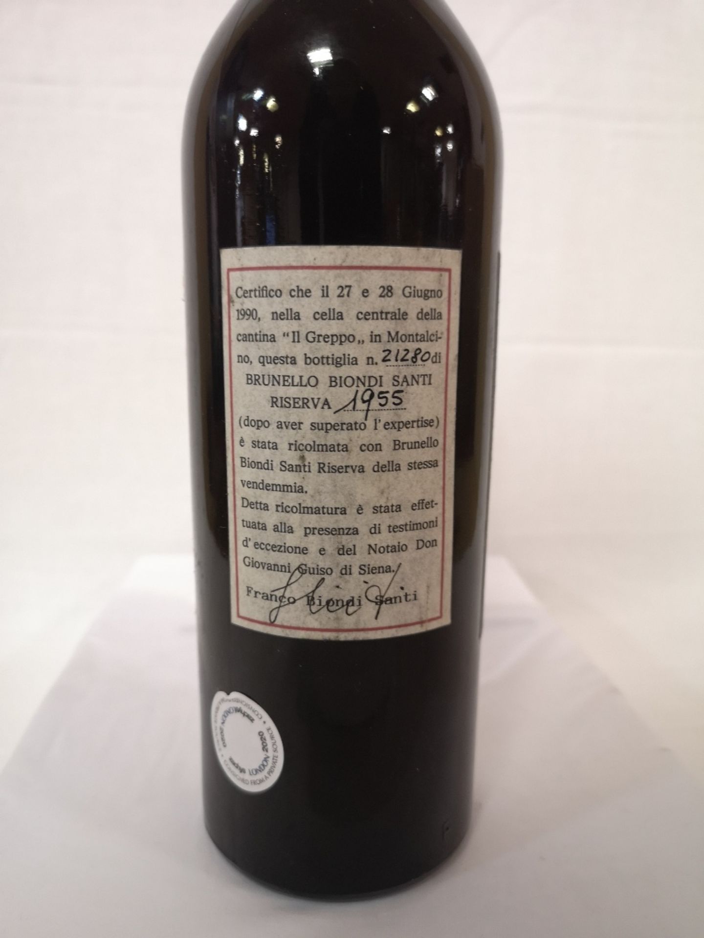 (1) Bottle of Brunello di Montalcino Riserva Biondi Santi 1955 (750ml) - Image 5 of 7