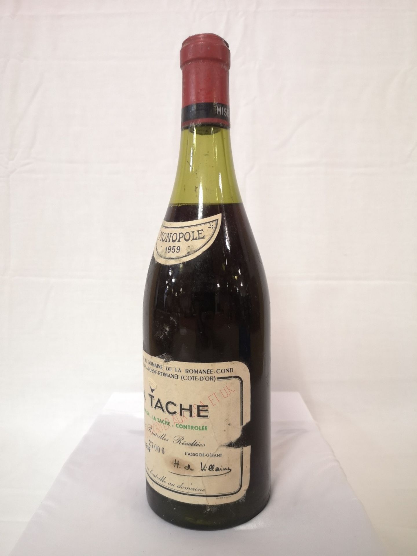 (1) Bottle of La Tache Domaine de la Romanee Conti 1959 (750ml) - Image 3 of 5