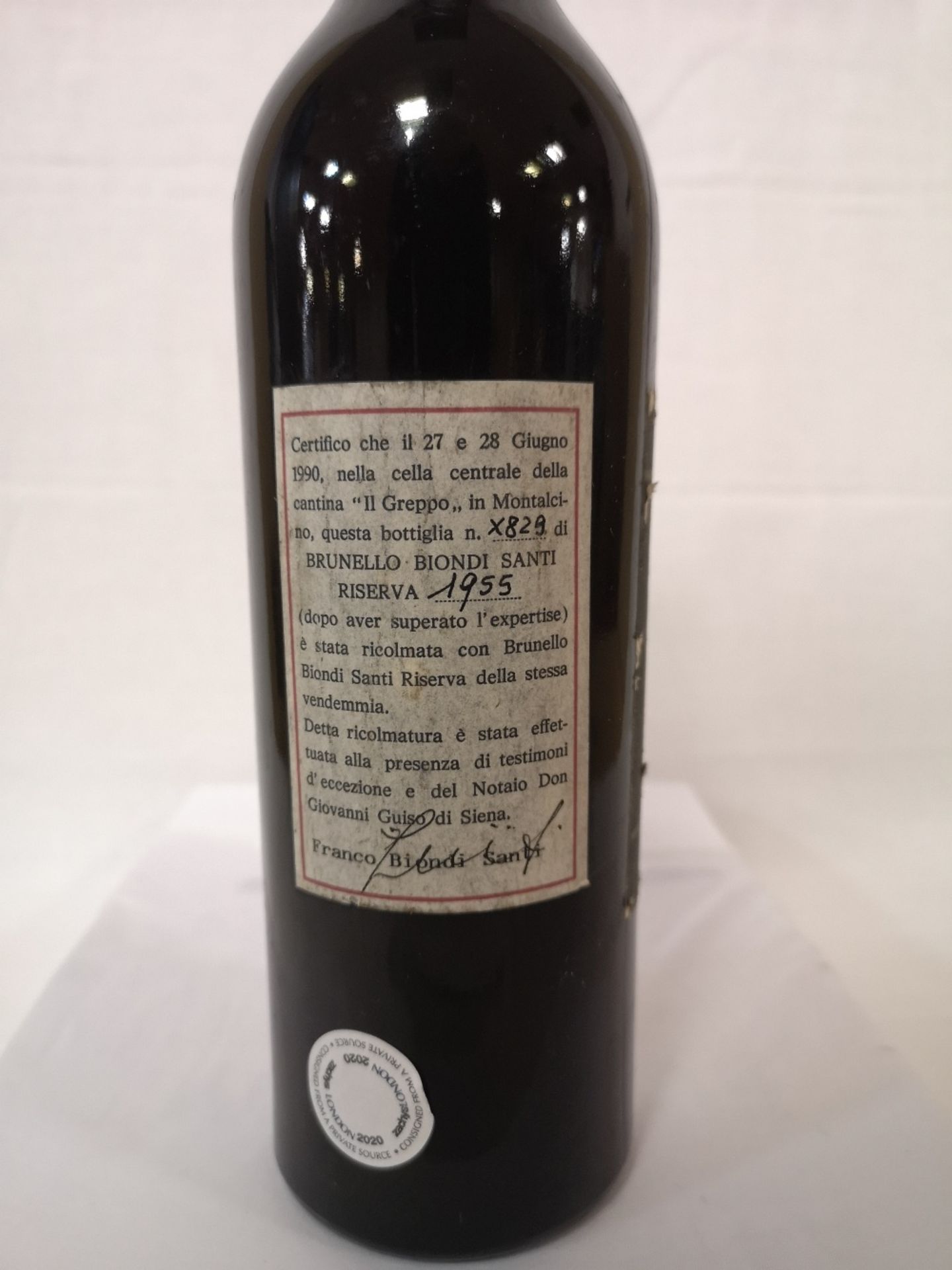 (1) Bottle of Brunello di Montalcino Riserva Biondi Santi 1955 (750ml) - Image 5 of 7