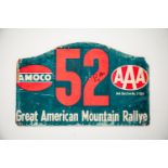 Signed rally plate - Great American Mountain Rallye