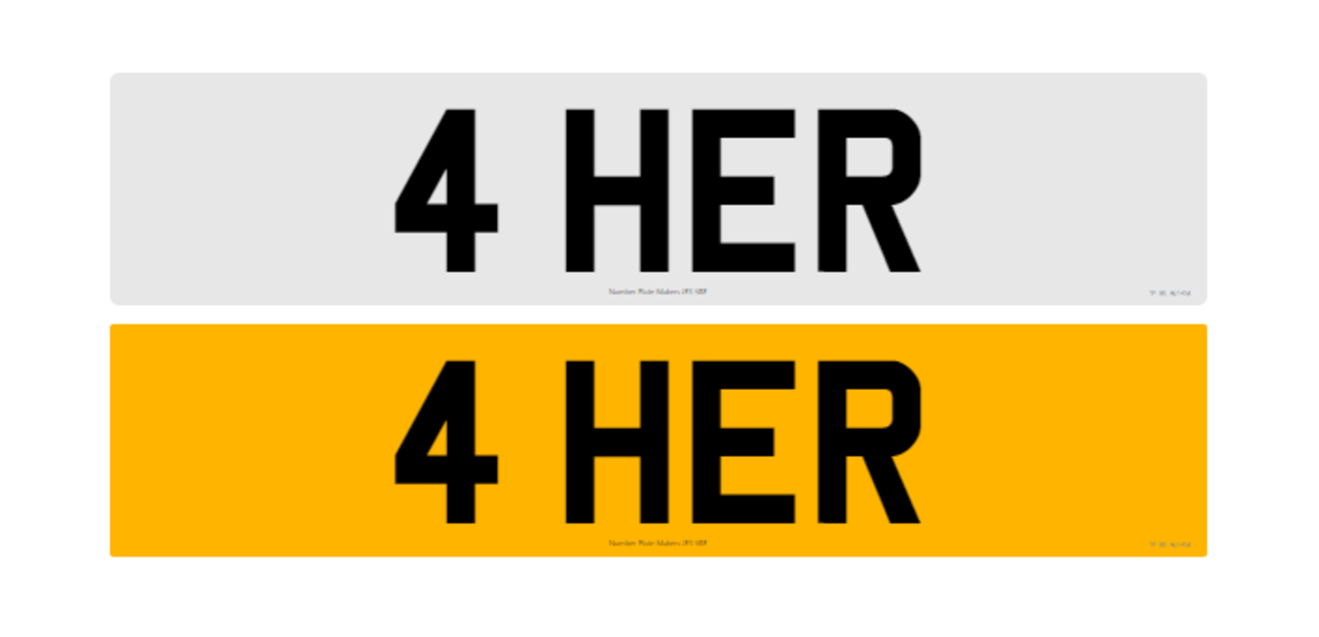 Registration Number 4 HER