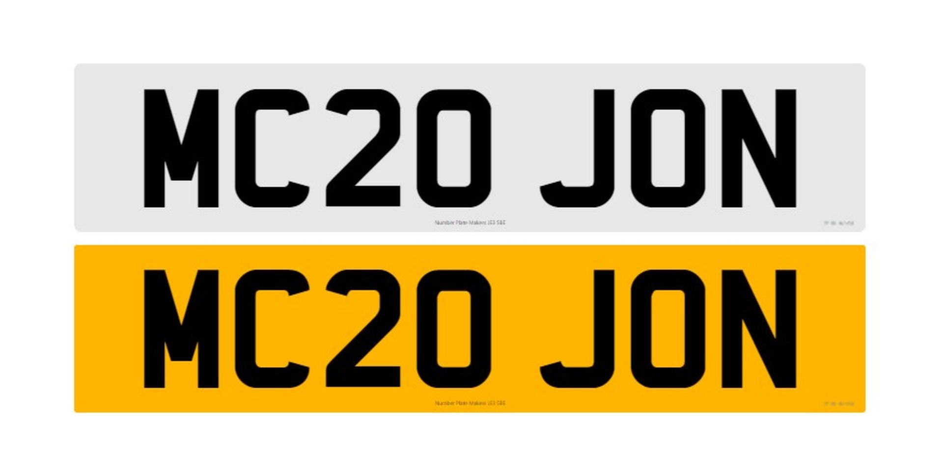 Registration Number MC20 JON