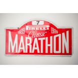 Signed rally plate -Pirelli Classic Marathon 1989