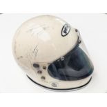 Multi-signed 1970s Griffin crash helmet