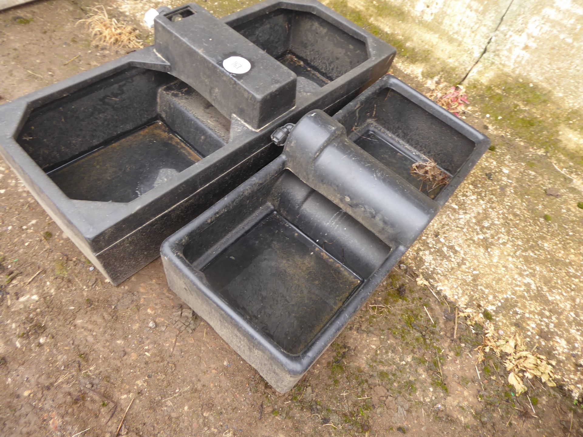 2 sheep water troughs