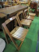 4 wooden folding chairs. Estimate £20-40