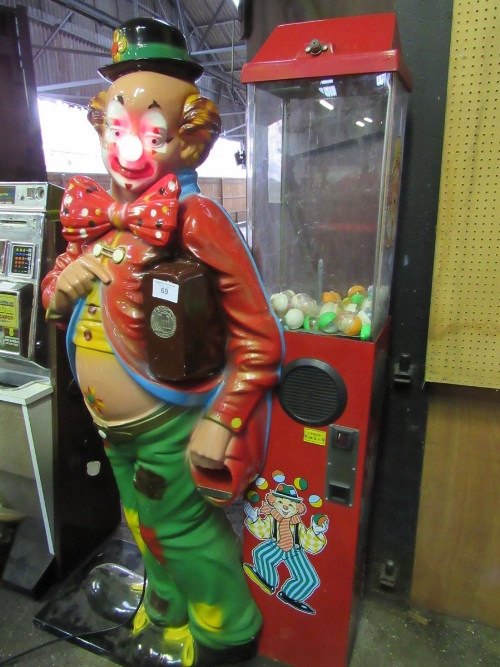 Falgas 'clown' amusement game, overall height 183cms. Estimate £50-100