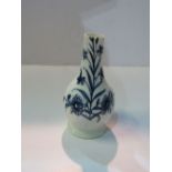 1760 Lowestoft blue & white bottle vase, ground rim style. Estimate £100-150