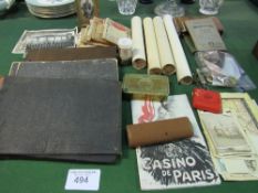 Qty of WWI & WWII ephemera including photos, certificate, buttons, cap badges & more,