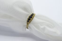 9ct gold sapphire ring, weight 1.5gms, size T. Estimate £50-80