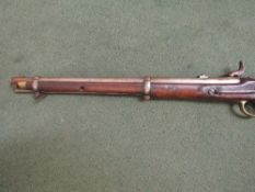 1853 model Cavalry carbine, .577 calibre, percussion cap, marked 1857 'Tower' & Crown over VR &