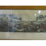 Set of 4 walnut framed & glazed fox hunting prints painted by Wolstenholme. Estimate £80-100