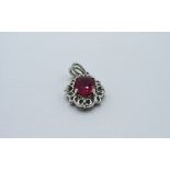 9ct gold ruby pendant, weight 2.2gms. Estimate £175-200