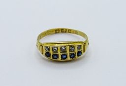 18ct gold rose cut diamond & turquoise ring, weight 2.1gms, size N 1/2. Estimate £170-190