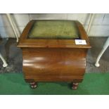 Mahogany step commode with leather insert to top