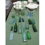 20 vintage bottles, 1 decanter stopper & a double oil dispenser. Estimate £10-20