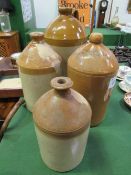 Stoneware flagon, height 42cms & 3 assorted stoneware pots. Estimate £20-40