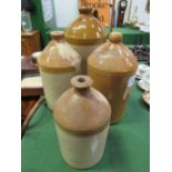 Stoneware flagon, height 42cms & 3 assorted stoneware pots. Estimate £20-40