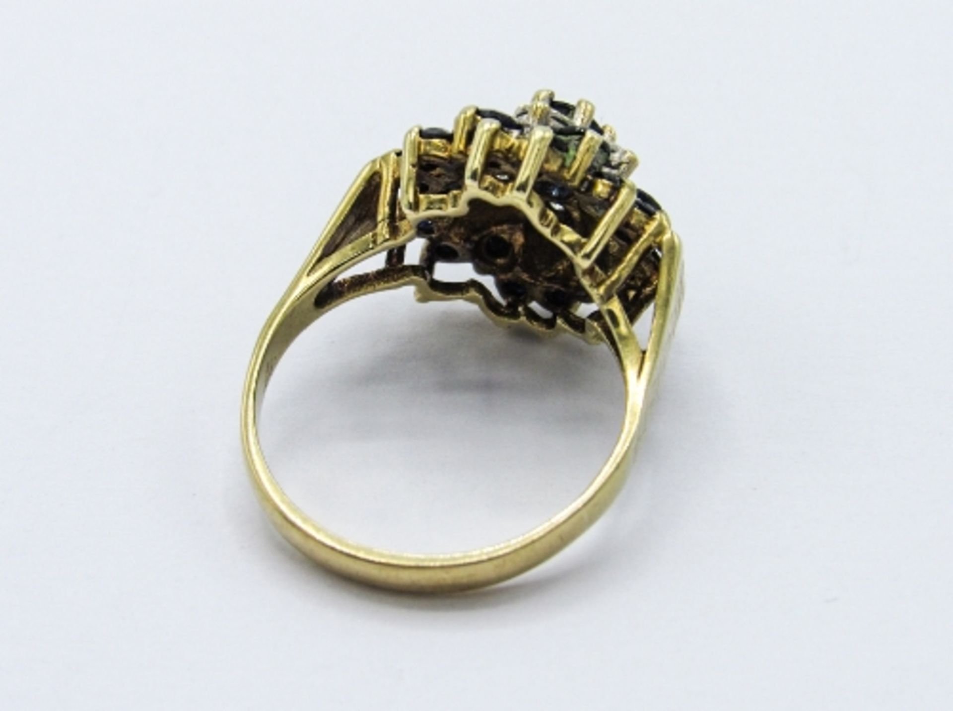 9ct gold sapphire & diamond ring, weight 3.7gms, size M. Estimate £130-150 - Image 2 of 4