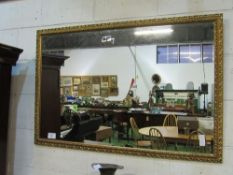 Gilt framed rectangular wall mirror, 86 x 133cms.