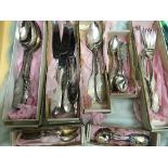 6 place setting Swedish cutlery set, marked 830, comprising: 6 knives, 6 forks, 12 coffee spoons, 12